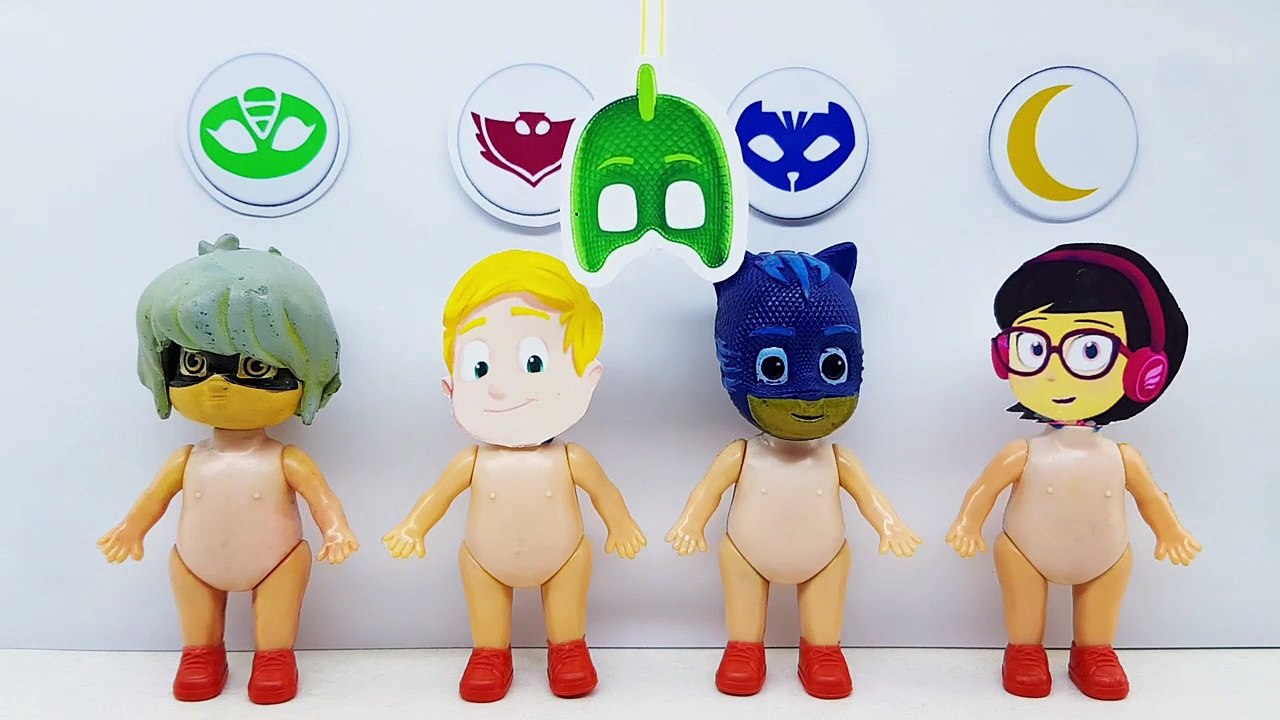 Learn colors with wrong masks pj masks and wrong costumes toys for kids