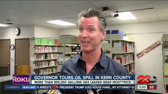 Governor Newsom tours oil spill in Kern County