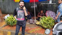 Indian Man Selling Delicious Hot Corn on the Footpath - Indian Street Food