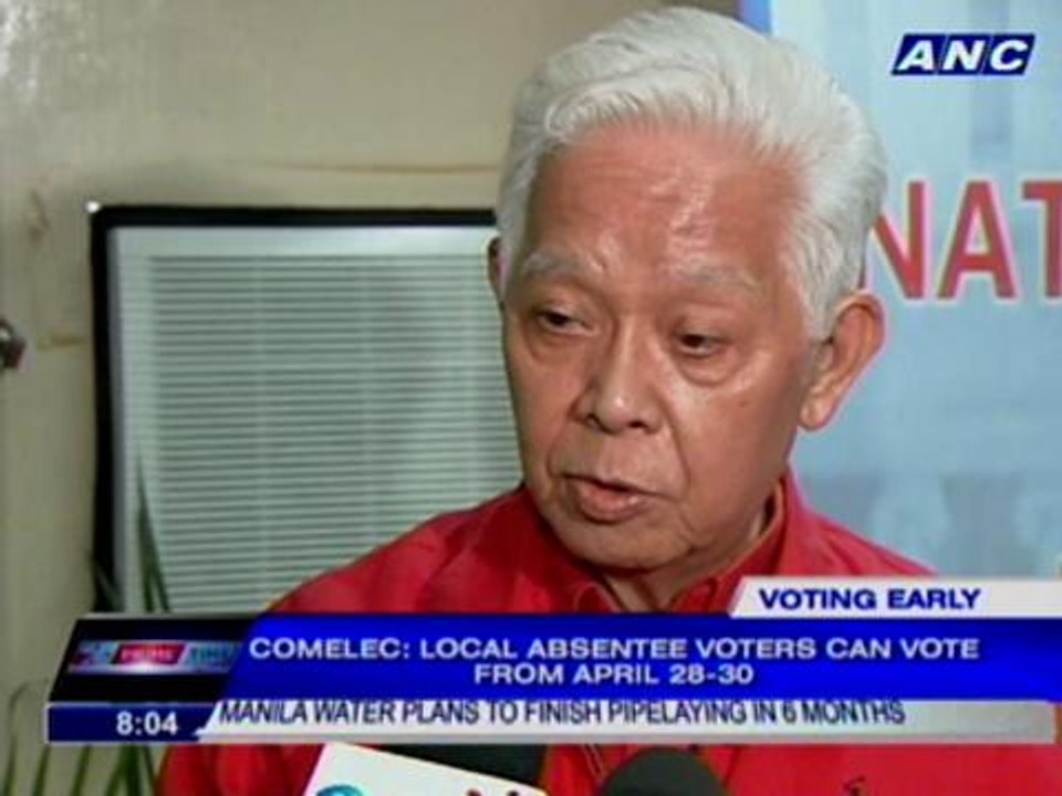 Comelec: Local absentee voters can vote from April 28-30
