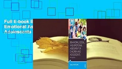 Full E-book Behavioral, Social, and Emotional Assessment of Children and Adolescents  For Trial