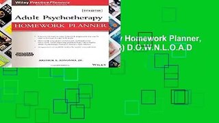 R.E.A.D Adult Psychotherapy Homework Planner, 5th Edition (PracticePlanners) D.O.W.N.L.O.A.D