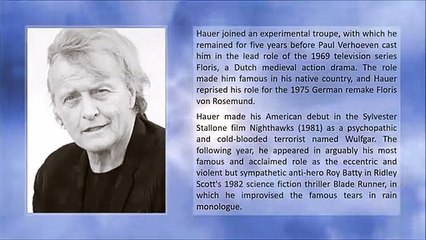 Rutger Hauer ● A Simple Tribute ● RIP