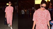Kareena Kapoor Khan stuns at Mumbai airport in Red & White dress; Check out | Boldsky