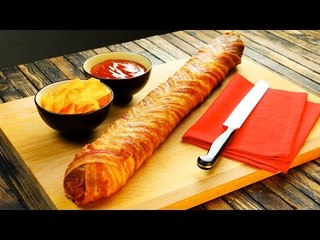 Bacon-Wrapped Salami Baguette