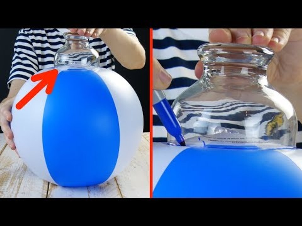 This Woman Presses The Glass On The Beach Ball Because...