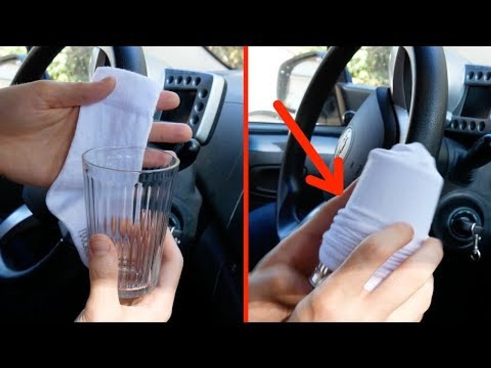 Put A Sock Over The Glass And Put It Inside The Car – Every Driver Needs This