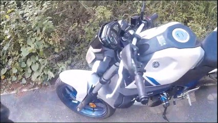 Close Call as Car Clips Motorcycle