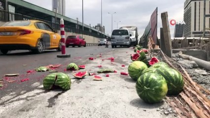 E-5'i karpuz tarlasına çeviren kaza