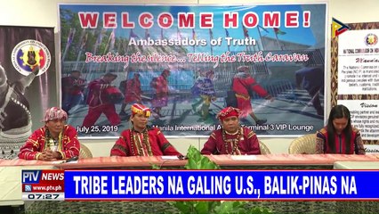 Tribe leaders na galing sa US, balik-Pinas na