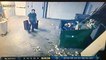 Guy Spills Trash all Over Trying to Toss Garbage Bag Into Bin