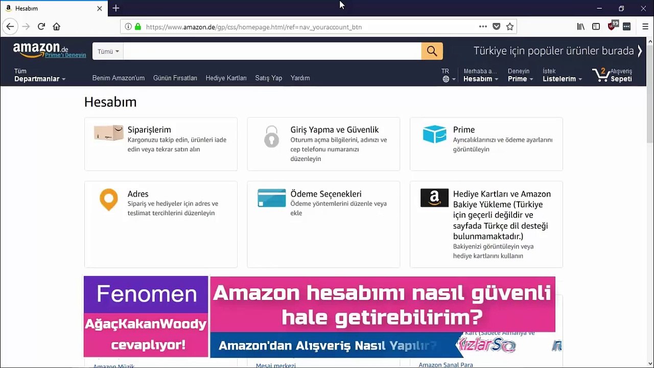 Amazon hesap güvenliğiQ