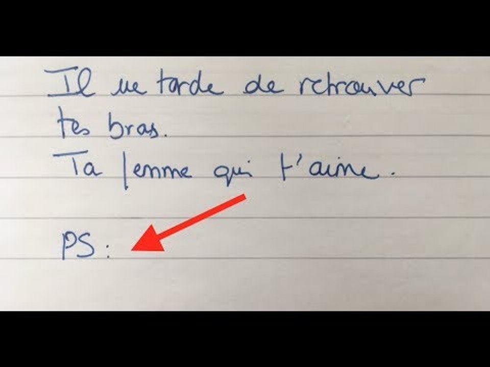 Quand cet homme lit la lettre de sa femme, il court immédiatement dans le garage