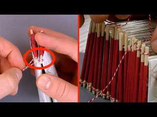 Amarre os rolos de papel achatados no palito. Chegou a hora de fazer este projeto!