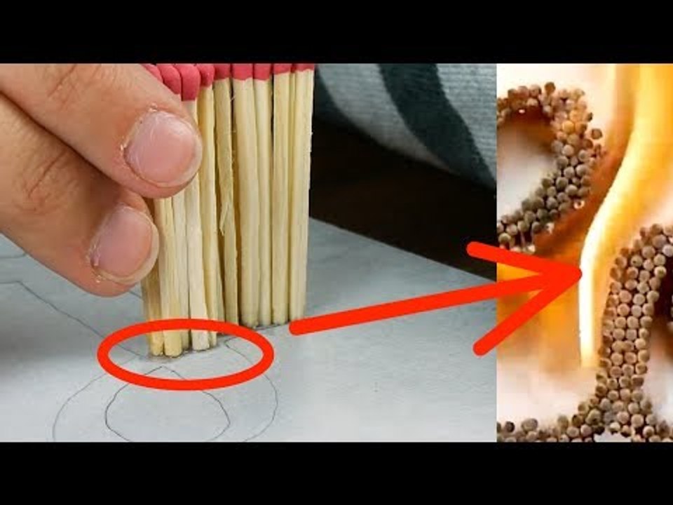 Ela cola palitos de fósforo em uma folha de papel. Quando eu vi o resultado, fiquei boquiaberto!