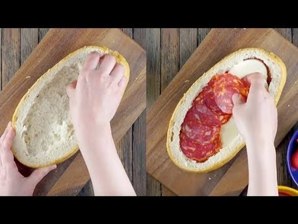 Você nunca fez ISTO com um pão italiano. Mas é grandioso!