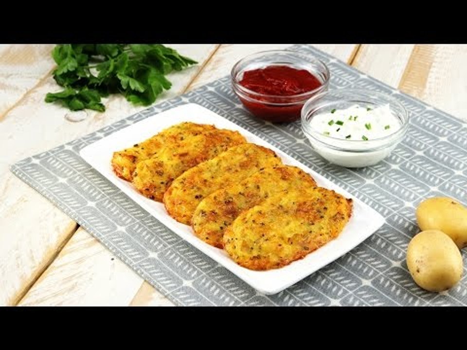Uma novidade para o café da manhã: panquequinha de batata e queijo