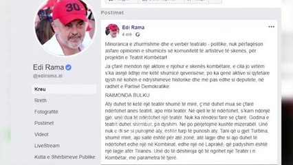 Rajmoda Bulku i përgjigjet Ramës Ndërto teatër të ri, jo duke shkulur të vjetrin