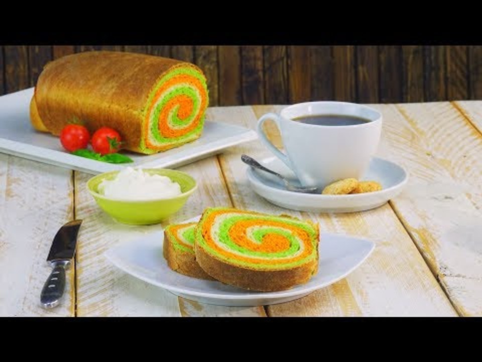 Quando arco-íris e pão se misturam: Redemoinho de tomate e espinafre