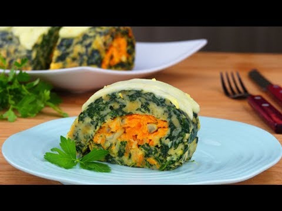 Uma delícia vegetariana para o almoço: rocambole de espinafre