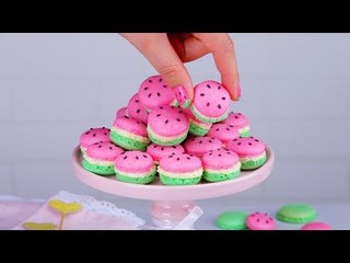 Lindos e fáceis de fazer: macarons melancia