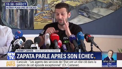 Franky Zapata : "l'homme volant" revient sur sa chute dans l'eau (vidéo)