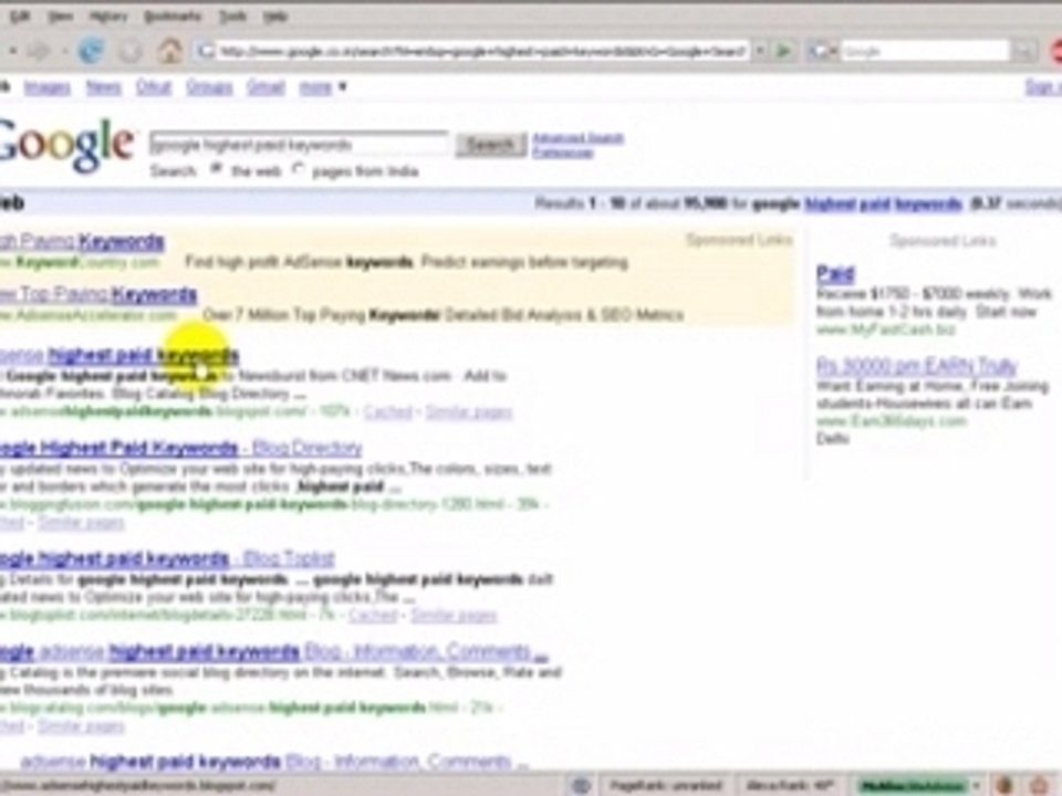 google highest paid keywords