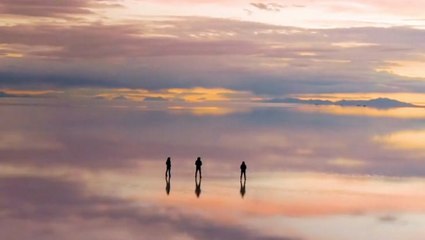 Breathtaking Sunset Reflects On World's Largest Salt Flat