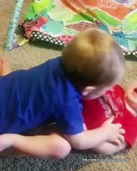 Adorable Twins Baby Playing Together -  Funny Cute Baby Video