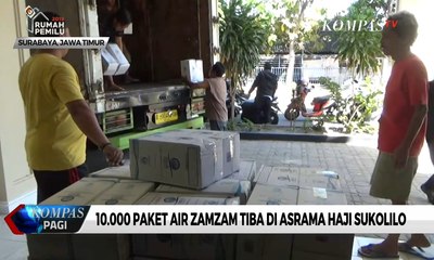 10.000 Paket Air Zamzam Tiba di Asrama Haji Sukolilo