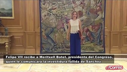 Felipe VII recibe a Meritxell  Batet quién le comunicará la investidura fallida de Sánchez