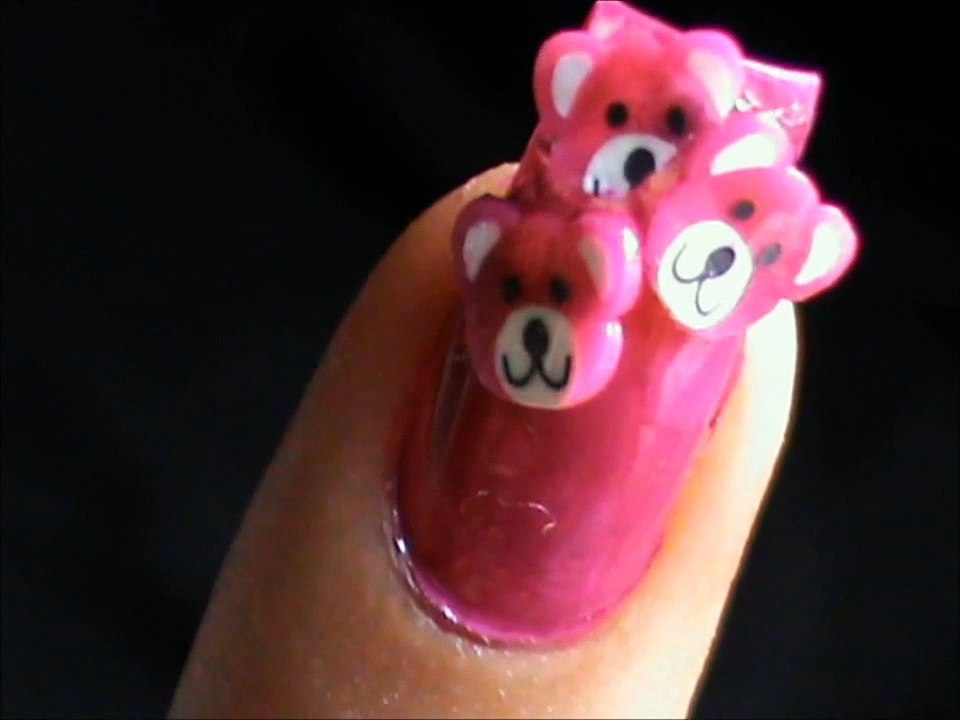Bear Magnet _ Fimo Canes Nail Art