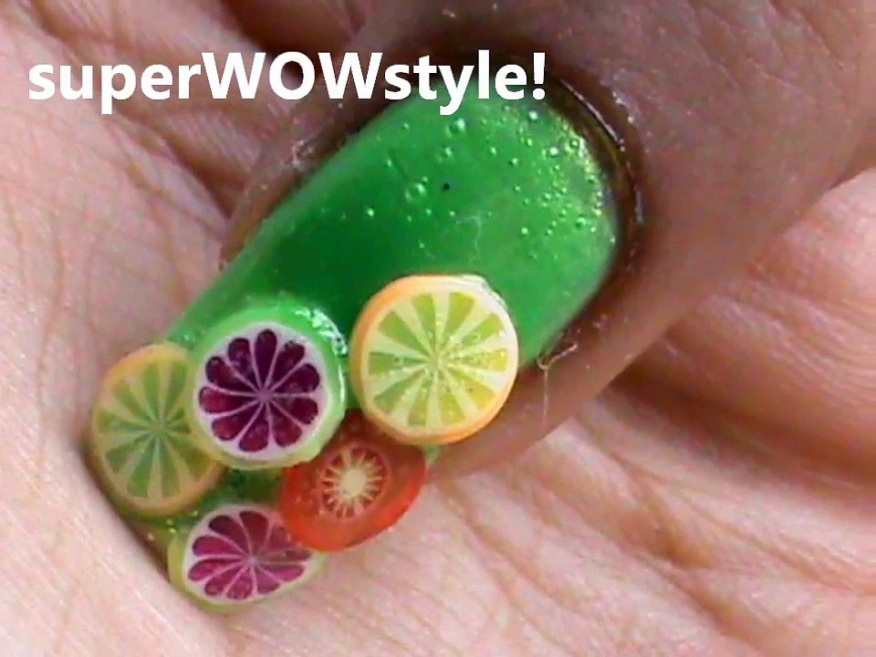 Fruit Punch _ Easy Fimo Canes Nail Art