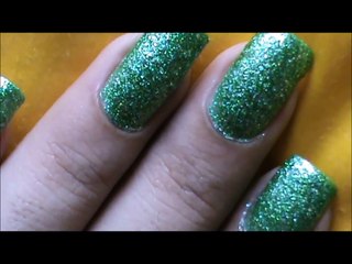 Green Glitter Nails - The Gradient Look !