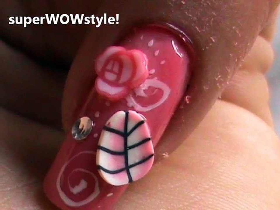 Pink Roses - Fimo Nail Tutorial