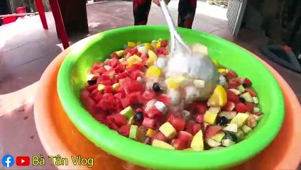 Bà Tân Vlog - Làm Thau Thạch Rau Câu Hoa Quả 7 Màu Siêu To Khổng Lồ