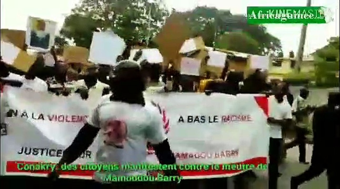 Meutre de Mamoudou Barry à Rouen: des guinéens manifestent devant l'ambassade de France à Conakry...