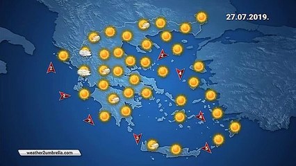 Η πρόγνωση του καιρού για το Σάββατο 27-07-2019