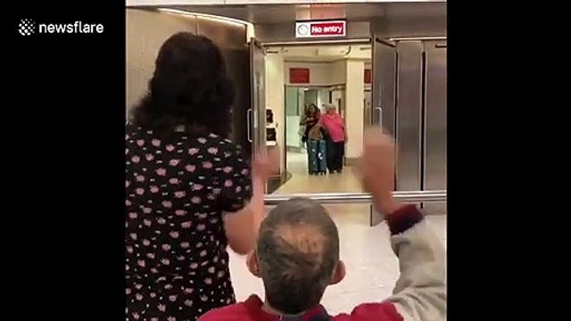 Emotional reunion at UK airport between girl and her chronically ill father