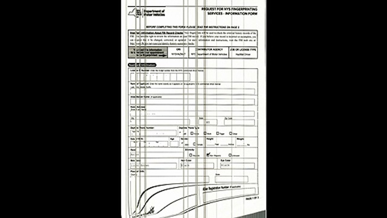 DMV request for fingerprinting services
