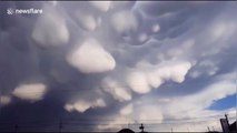 Bizarre mammatus clouds spotted above Chinese City