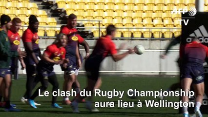 L'équipe de rugby sud-africaine s'entraîne avant le match contre les All Blacks