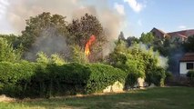 Un feu d'arbustes à Til-Châtel
