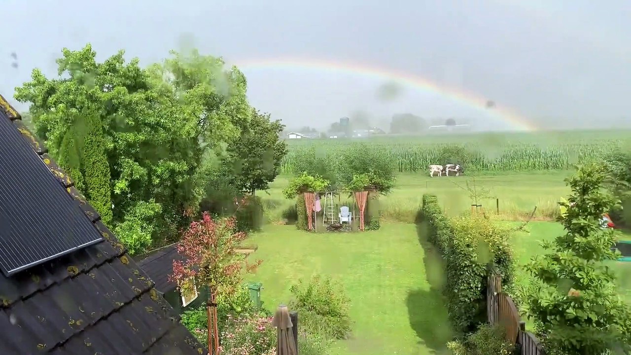Double Rainbow - Weird Thunderstorm Weather