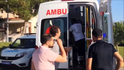 Yanan araçta ağır yaralanan genç hava ambulansı ile İzmir’e sevk edildi