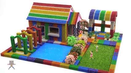 Building Beautiful House from Magnetic Balls Satisfaction 100% (ASMR)