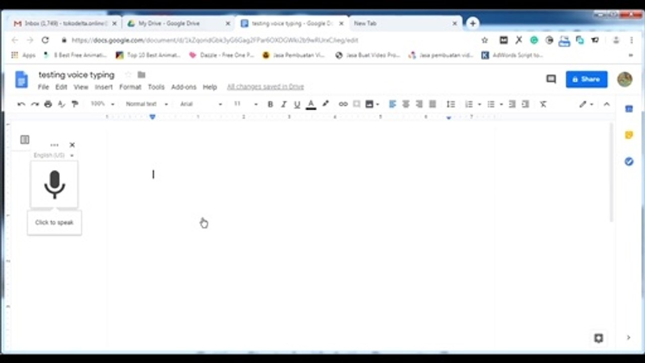 Tutorial Voice Typing di Google Doc