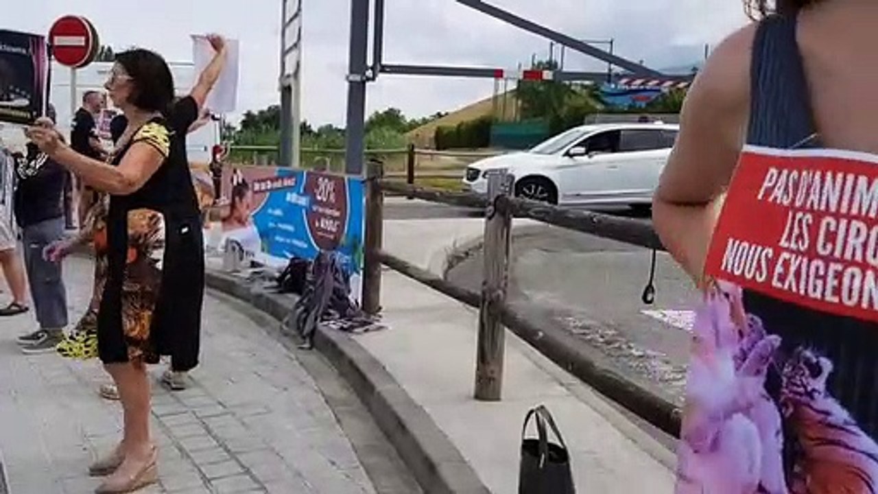 Manifestation contre les animaux dans les cirques à Neydens