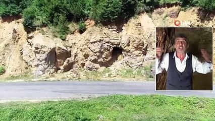 Heyelan Sonrası Ortaya Çıkan Mağara Havadan Görüntülendi