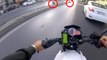 Virajı alamayan motosikletli gencin, metrelerce sürüklendiği kaza kameraya yansıdı